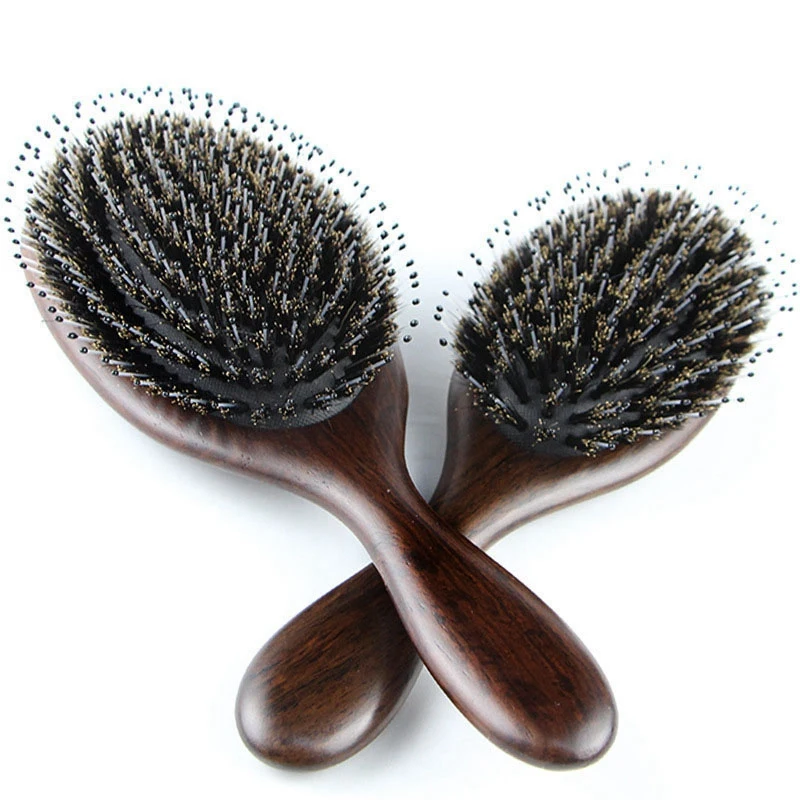 

Sandalwood Hair Brush Boar Bristle Hair Brush Anti-Static Care Brush