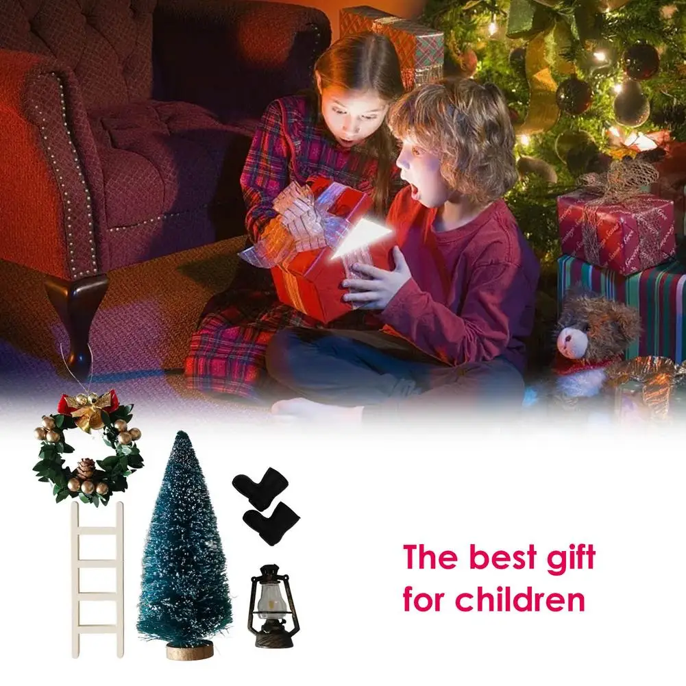 1 Набор рождественских аксессуаров для кукольного домика венок сделай сам