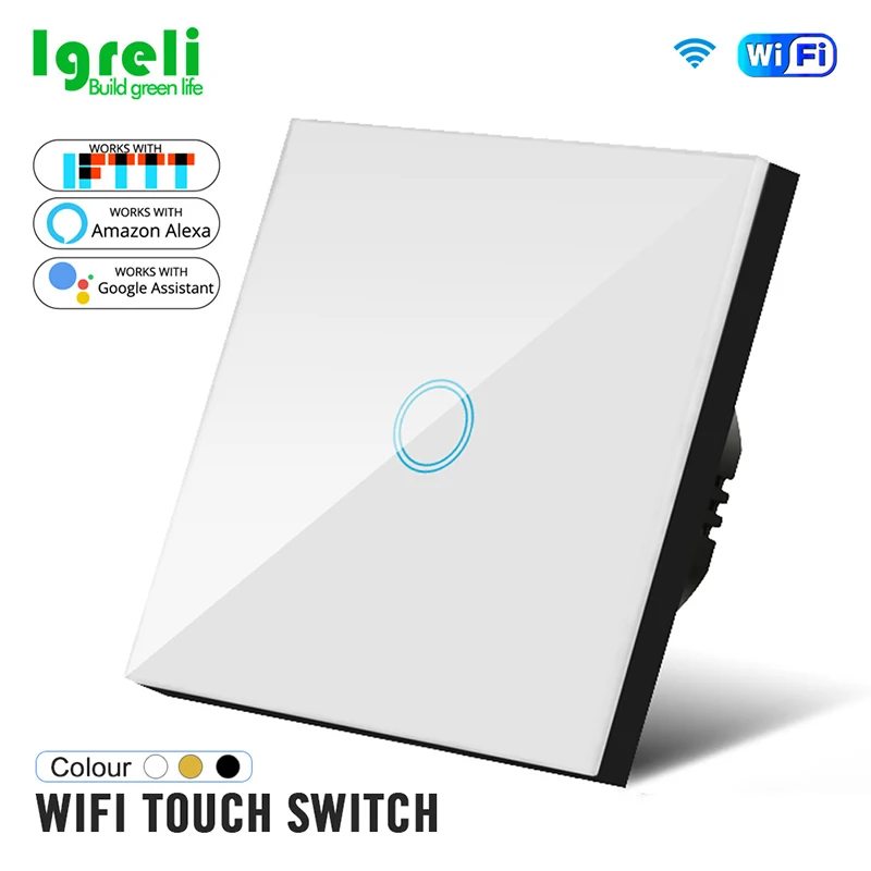 Настенный сенсорный Wi-Fi переключатель Igreli 1/2/3 клавиш 1 канал беспроводные