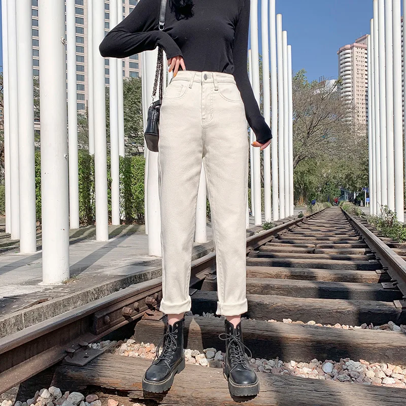 Новинка 2020 женские классические шаровары с высокой талией брюки-бойфренды в