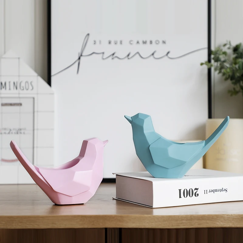 

Desktop Pen holder for office school desk cute resin Geometric bird shape gift home ornament pencil organizer storage pen holder