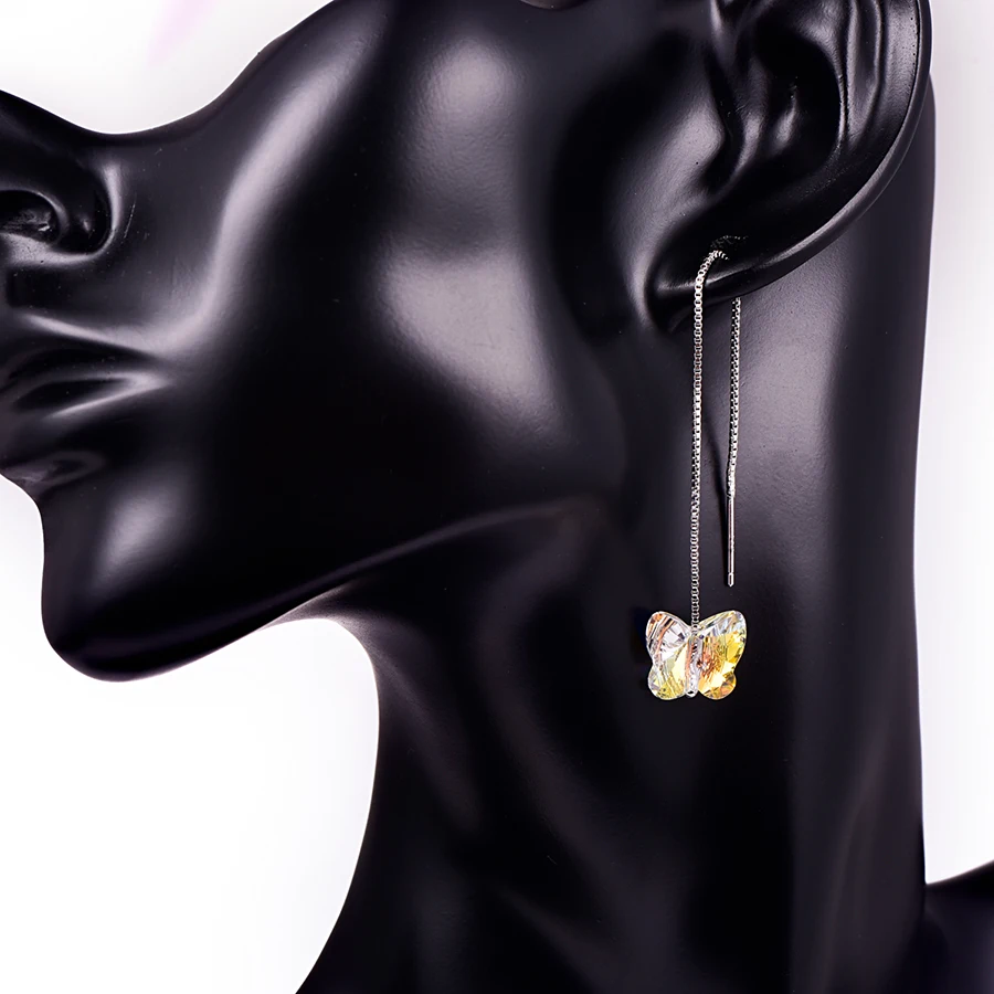 Женские серьги-подвески с кристаллами Swarovski модные свадебные серьги