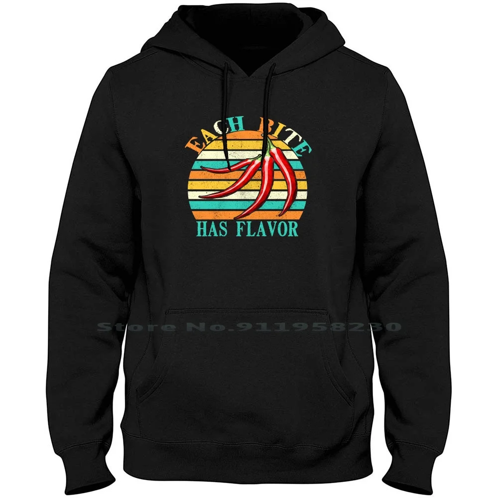 

Each Bite Has Flavor Vintage Men Women Hoodie Pullover Sweater 6XL Big Size Cotton Flavor Tage Tag Bit Age
