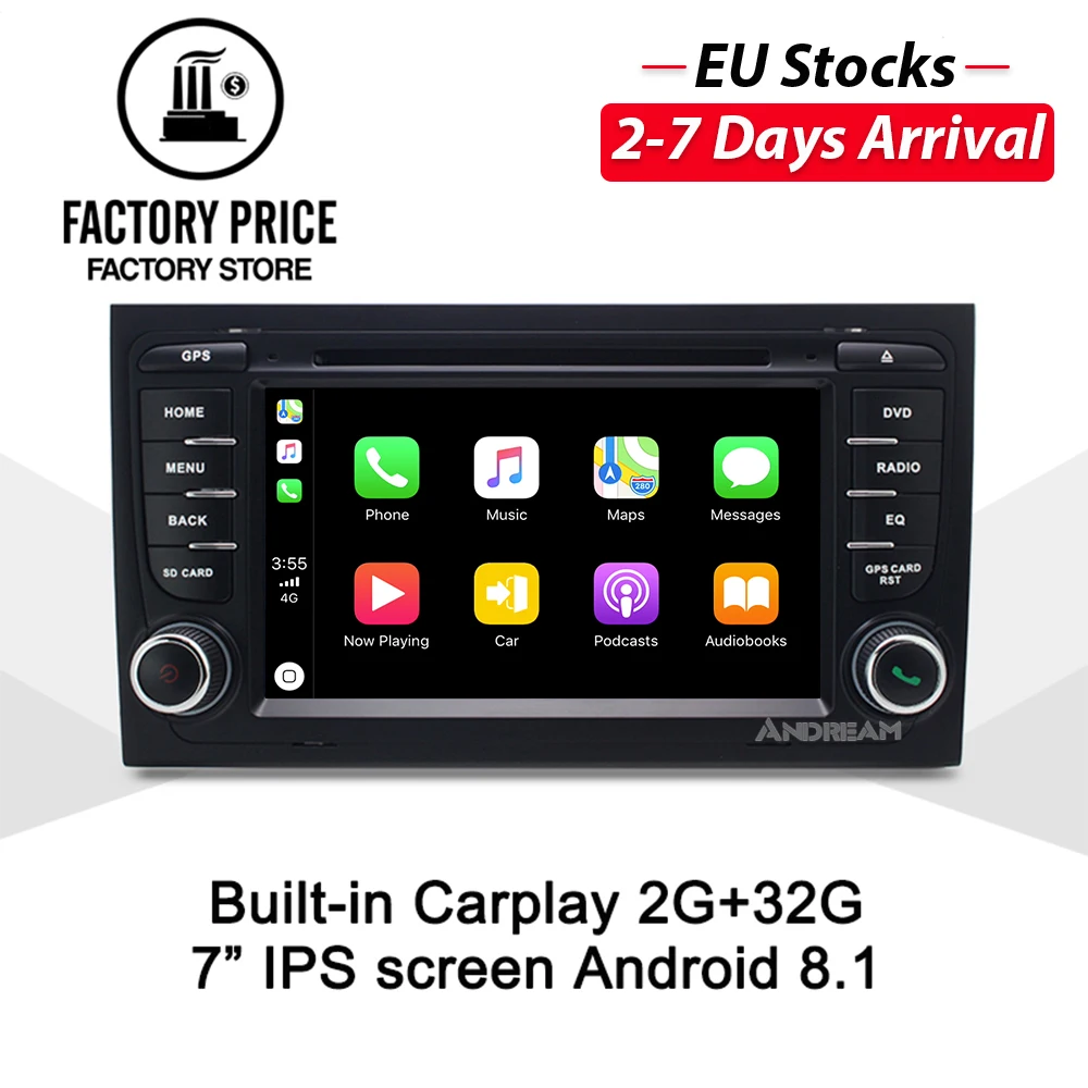 7 дюймовый автомобильный DVD плеер со встроенным Carplay Android 8 1 Восьмиядерный 2 ГБ + 32