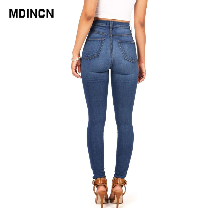 MDINCN женские джинсы из эластичной ткани однотонная цветная джинсовая ткань