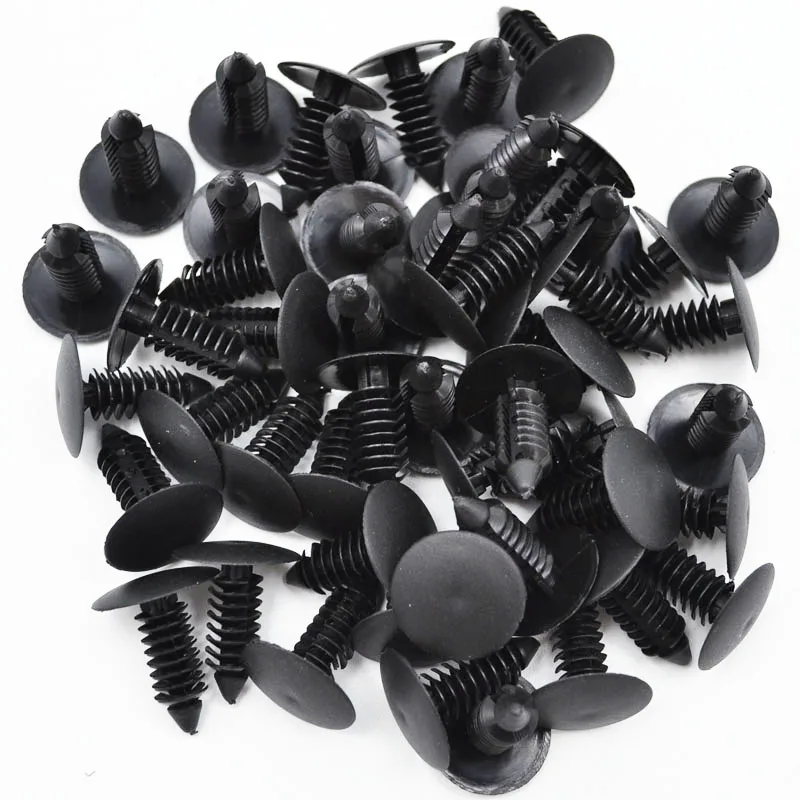 50 штук Пластиковые Крепежные винты серый фланец крыло зажимы бамперов для 6 мм x 7