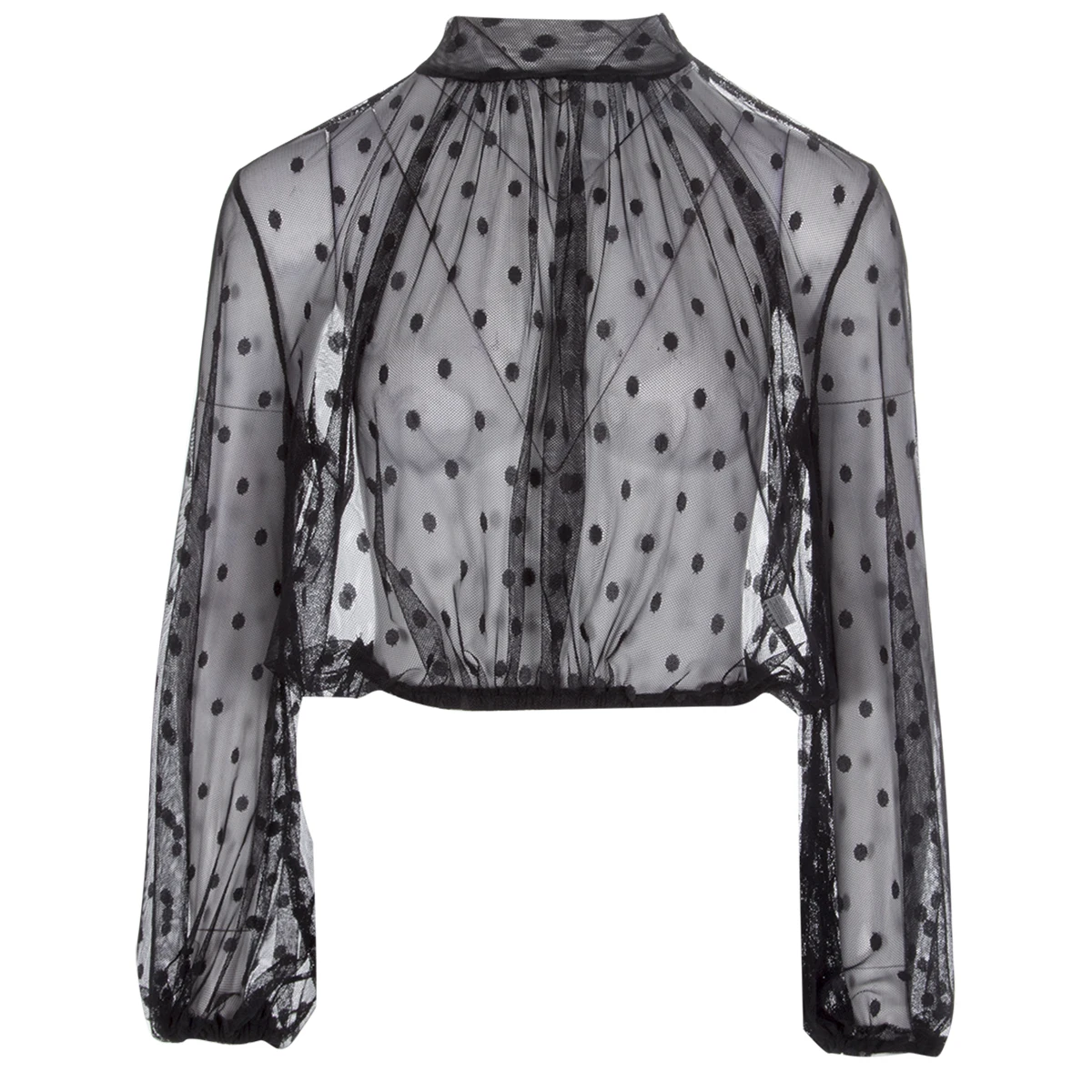

NEW Womens Long Sleeve Mesh Crop Top Ladies See Through Tank Blouse T-Shirt