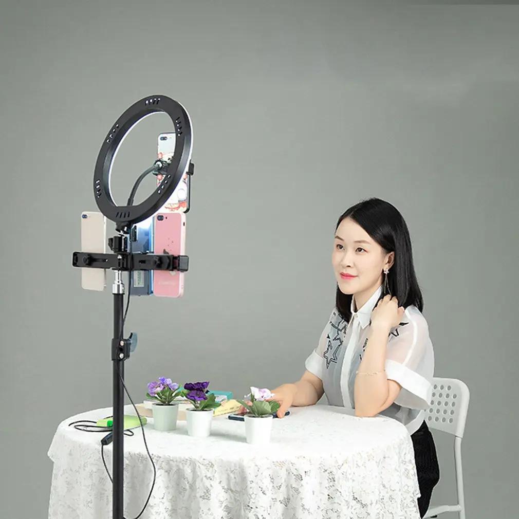 10 дюймов кольцевой светильник светодиодный Ручка Тип лампа Плавная тусклая