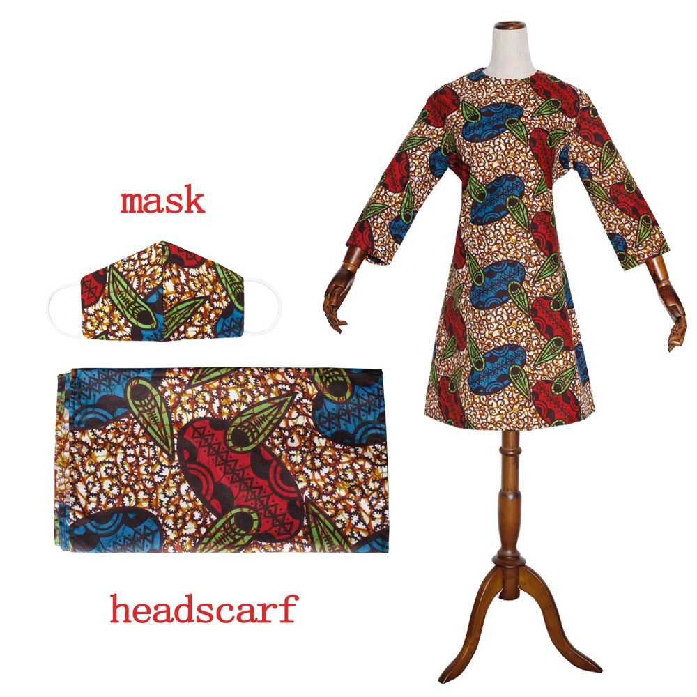 

2020 African Print Dress Outfit for Women Dashiki Top Shirts+headwrap Headband Traditional Party Dress African Print Dresses