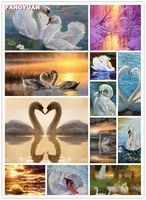 nature landscape 5d diy diamond painting accessories swan couple full drill cross stitch kit diamond embroidery mosaic home deco