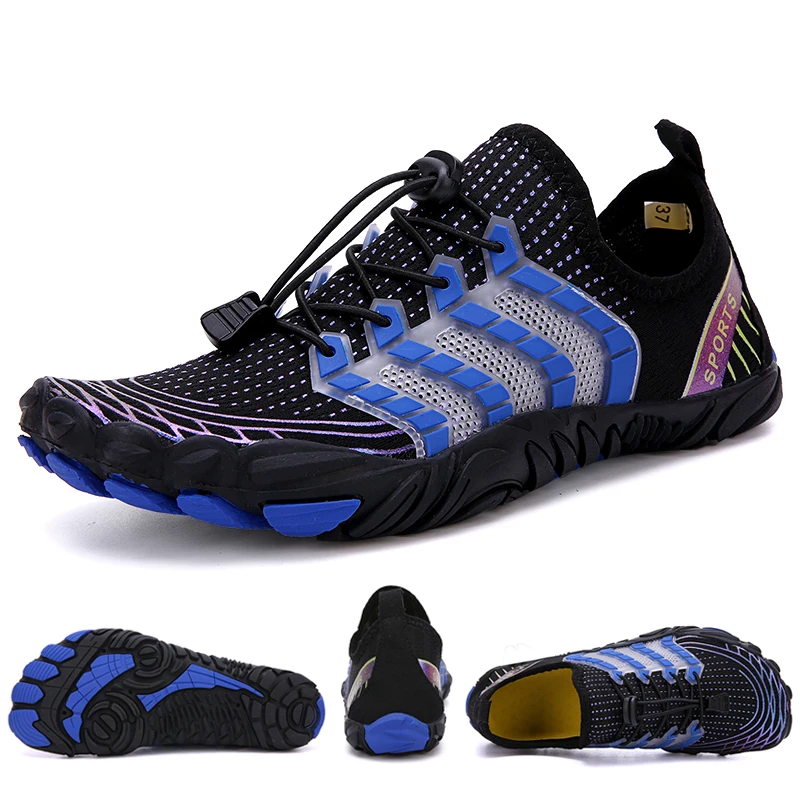 New aqua shoes quick-drying non-slip lace-up beach swimming shoes outdoor water sports shoes couple color water shoes