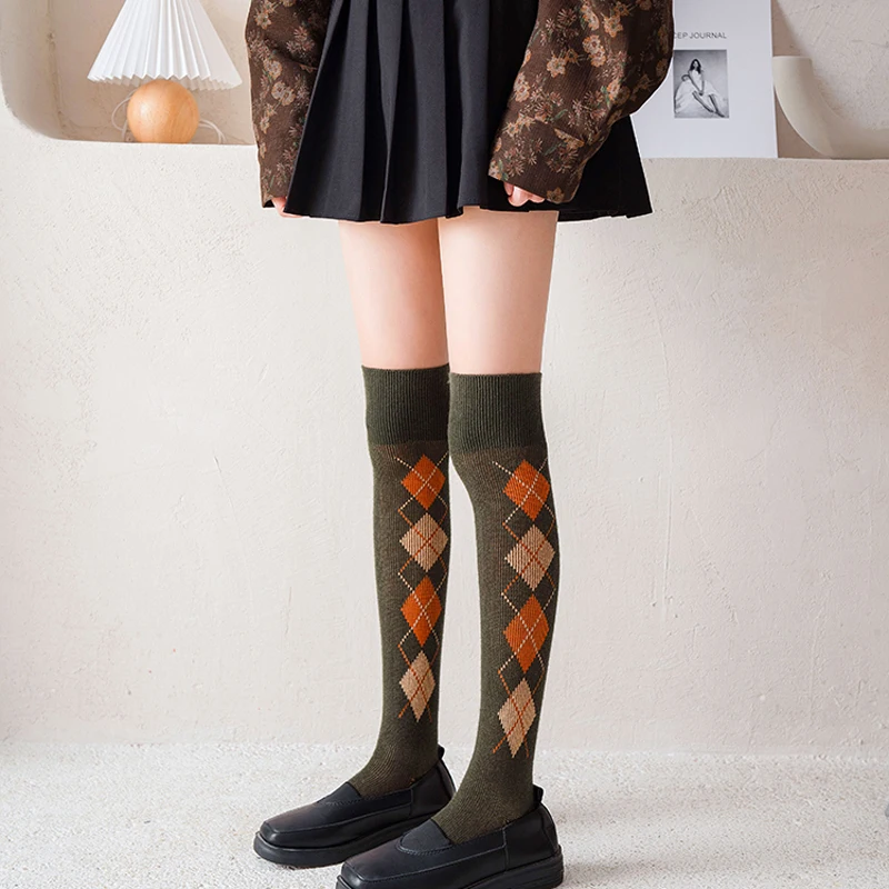 Женские носки до колен с рисунком 2021 модные высококачественные забавные