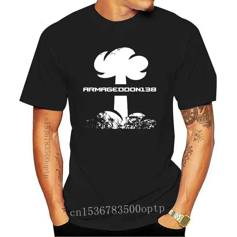 

New 2021 The End Of The World Vintage Cartoon Print Men T-shirt Custom Stylish Short Sleeve Black Tops & Tees Cotton Fabric