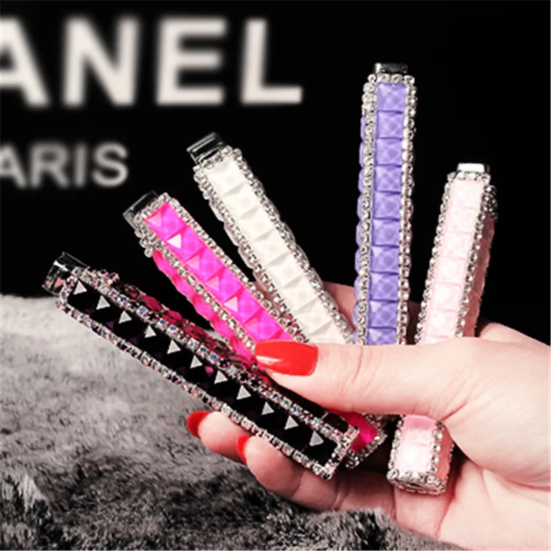 

Butane Open Flame Lighter Gorgeous Diamond Ladies Lipstick Cigarette Lighter Easy To Carry Cigarette Accessories Small Gifts