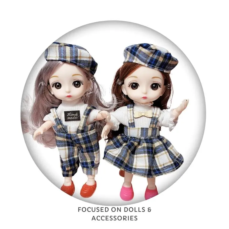 

16cm Doll Clothes Bjd 1/8 Princess Dresses Beauty Fashion Plaid Skirt Doll Accessories Toys for Children Gifts for Girls