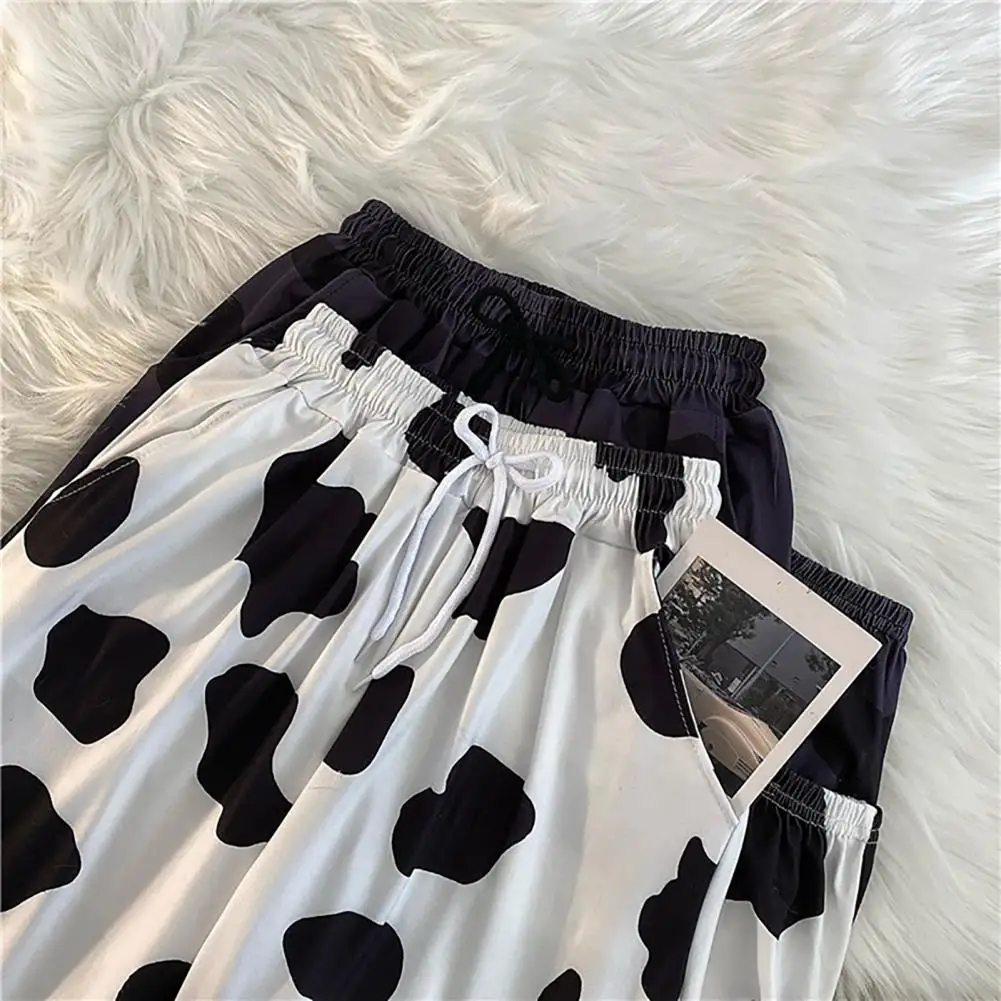 Брюки-карго женские широкие с принтом коровы в стиле Харадзюку Корейском прямые