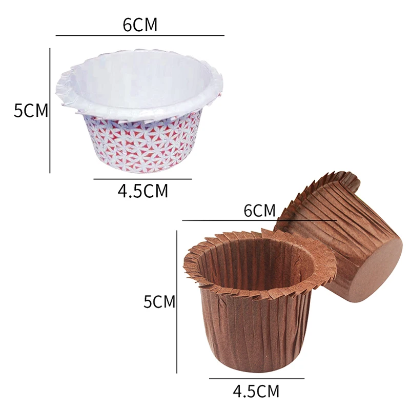 

50pcs/lot Cake Paper Cup Topper Paper Holder PET Dessert Muffin Cup Goblet Bottom Hold High Temperature Baking Supplies