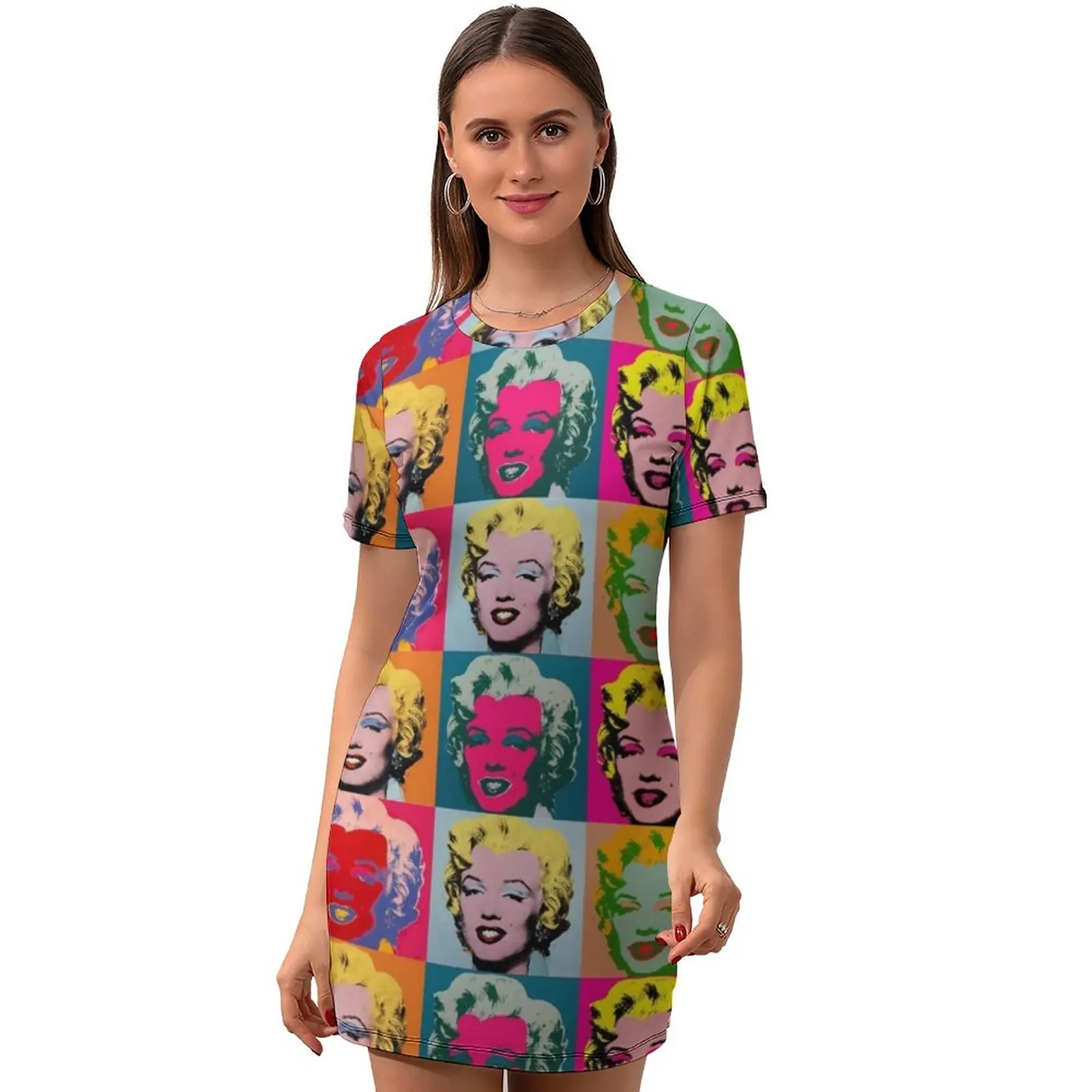 Платье в стиле поп-арт недорогое облегающее платье с коротким рукавом для