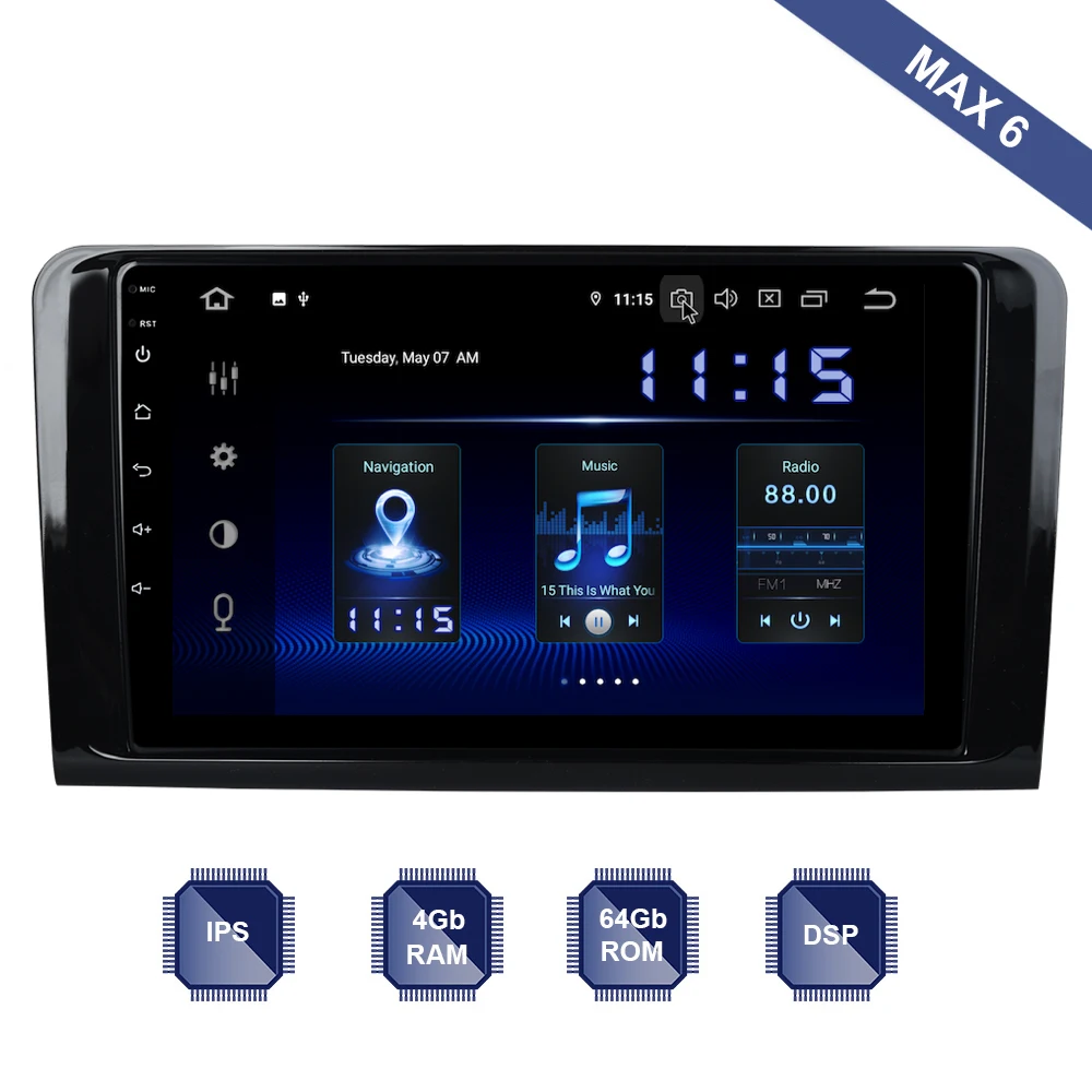 Android 9,0 gps для Mercedes Benz CLASS ML W164 X164 ML350 ML300 GL500 ML320 автомобильный радиоприемник PX6 DSP ips HDMI 4 Гб+ 64 Гб RDS Wi-Fi карта