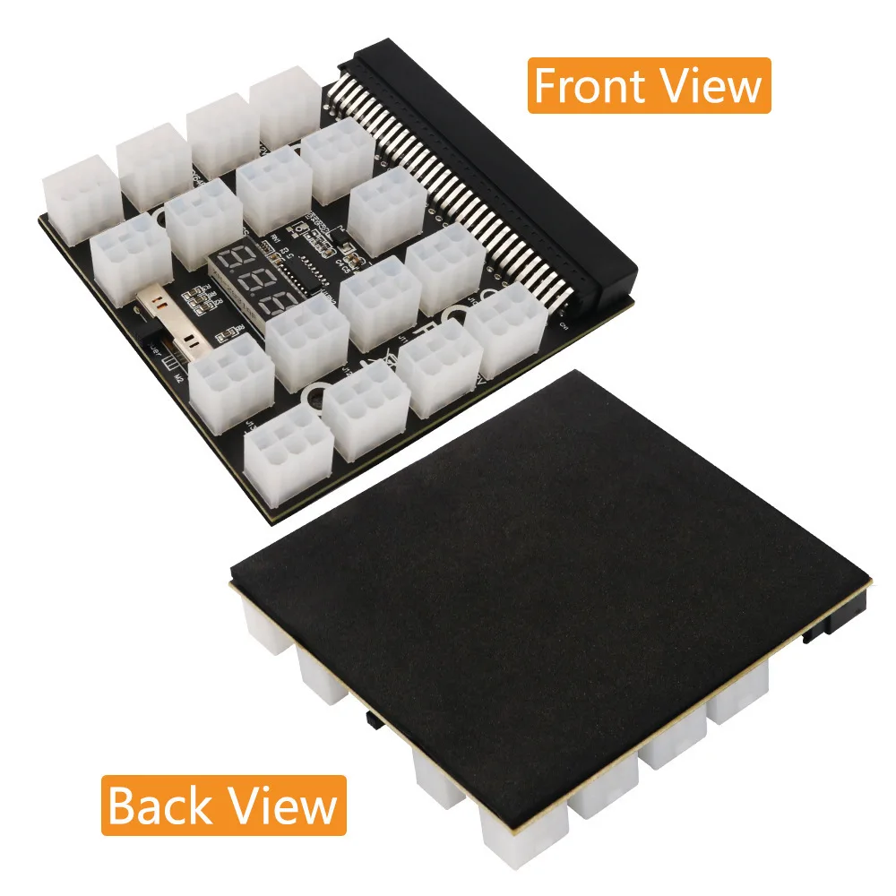 PCI-E 12В 50Pin до ATX 17 x 6Pin блок питания серверный адаптер коммутационная плата для DELL 750