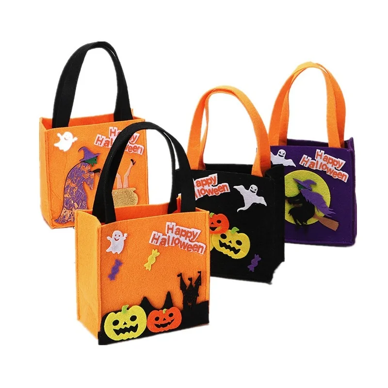 New Halloween Decorations Square Tote Bag Ghost Festival Children's Candy Bag Gift Bag Witch Pumpkin Werewolf Bag Trick or Treat