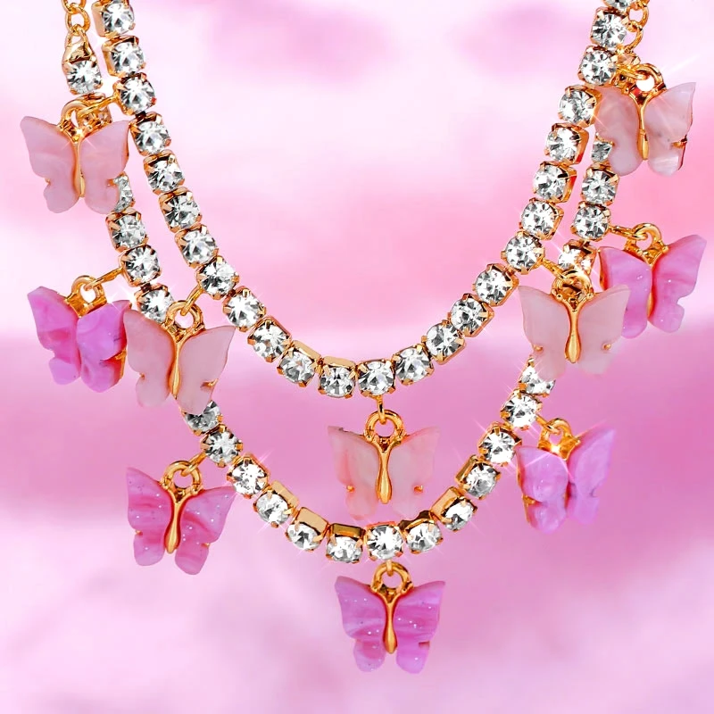 Женский простой браслет с бабочкой JUST FEEL золотистый серебристый блестящий цвет