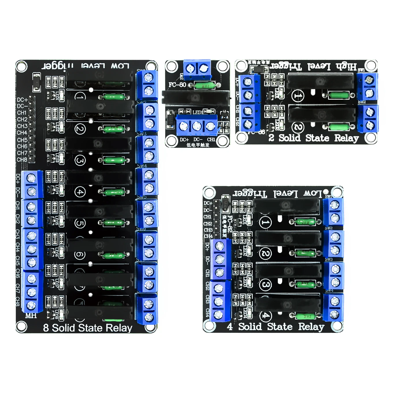 Твердотельное реле для arduino 1 / 2 4 8 каналов стандартная печатная плата SSR 5 в