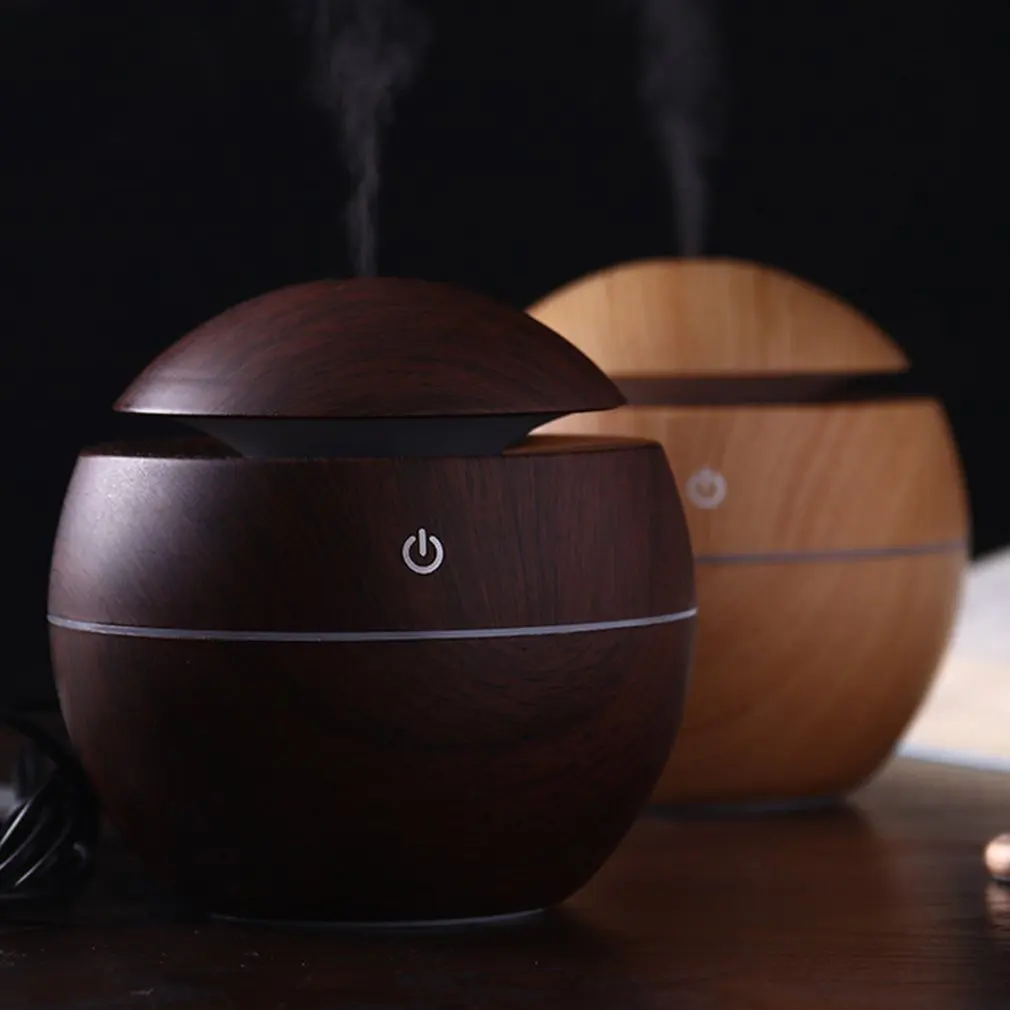 

Air Humidifier Ultrasonic Aroma Essential Oil Diffuser 400Ml Aromatherapy Machine Full Wood Grain Color Changing