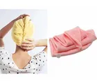 Абсорбирующая Полотенца тюрбан для сушки волос быстросохнущая текстильные шапочки для душа халат шляпа полотенце для волос для Для женщин разные цвета 21*51 см