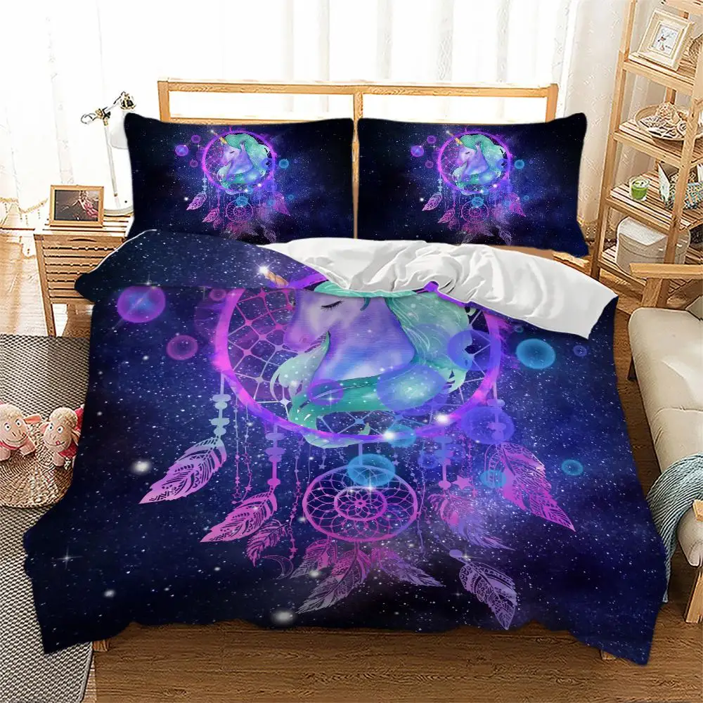 

Butterfly dream catchers Bedding Set purple Duvet Cover With Pillowcases Twin Full Queen King Size Bedclothes 3pcs home textile