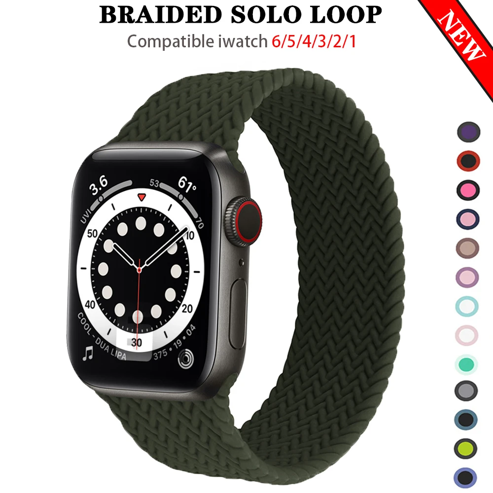 

Ремешок для Apple watch band 44 мм 40 мм, эластичный плетеный хороший браслет для iWatch band 38 мм 42 мм series 6 5 4 3 SE