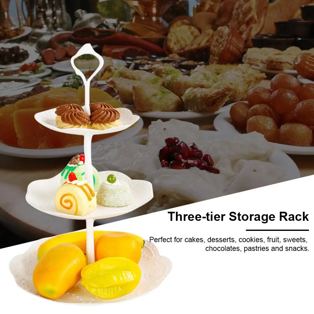 Трехслойная стойка подставка для свадебного торта фрукты тарелка закуски и
