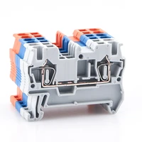 din rail spring terminal block st 2 5 connector return pull type spring connection screwless copper wire conductor 1 piece