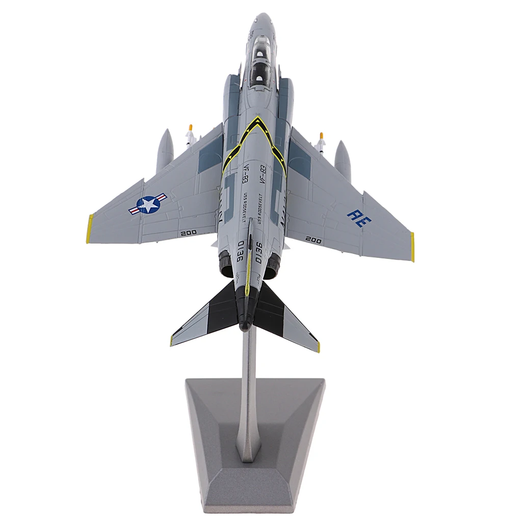 F-4 de combate a escala 1/100, Phantom II, Ataque, modelo de Metal fundido a presi&oacute;n y soporte-5