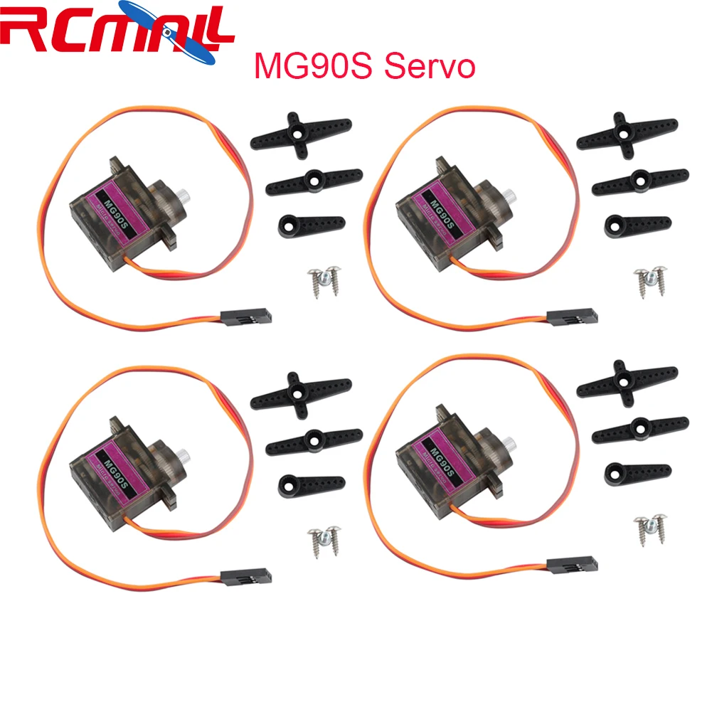 4Pcs/lot MG90S Servo MG90S Micro Mini Servo with Servo Arm For RC Helicopter Airplane and forArduino Raspberry Pi Project