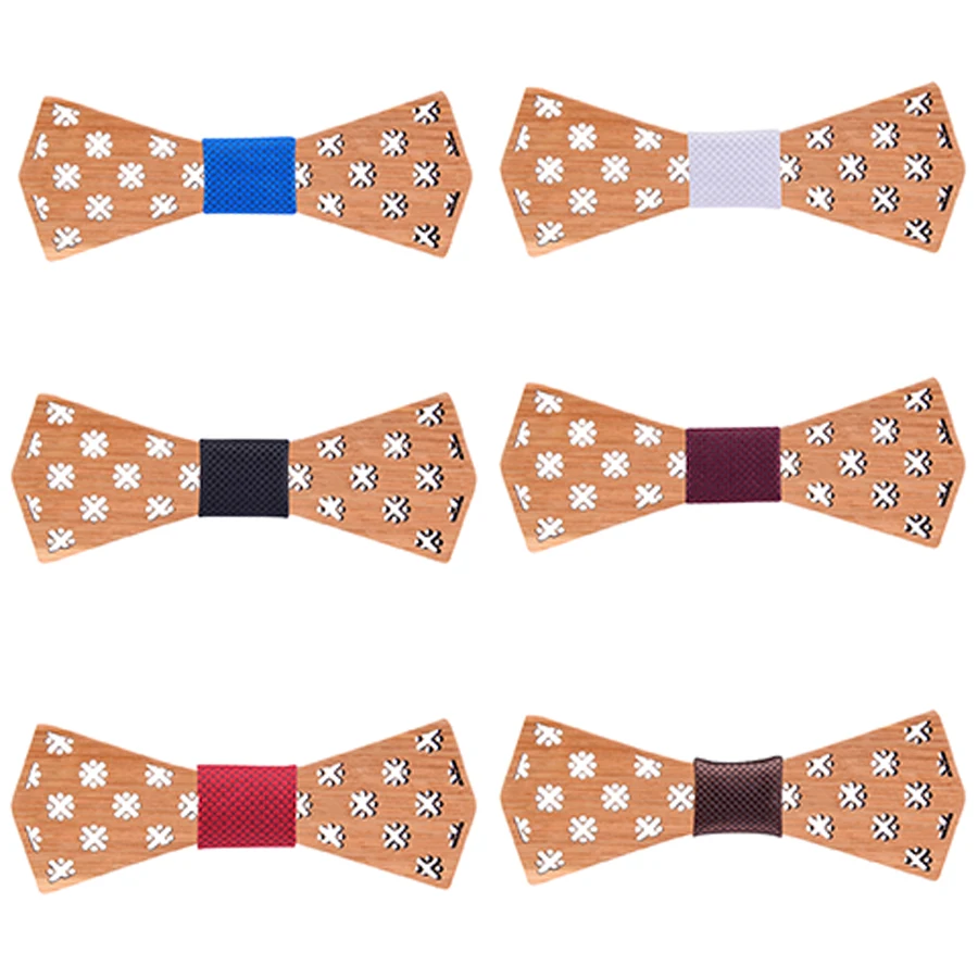 2020 новый модный 100% деревянный галстук-бабочка белый черный клетчатый цветочный