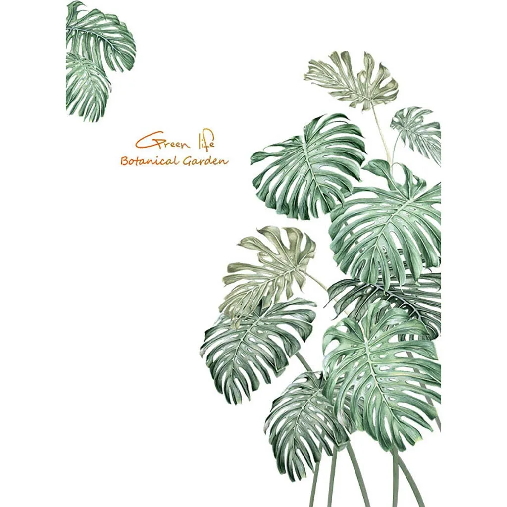 Настенный Стикеры DIY пляжные листья тропической пальмы современные виниловые