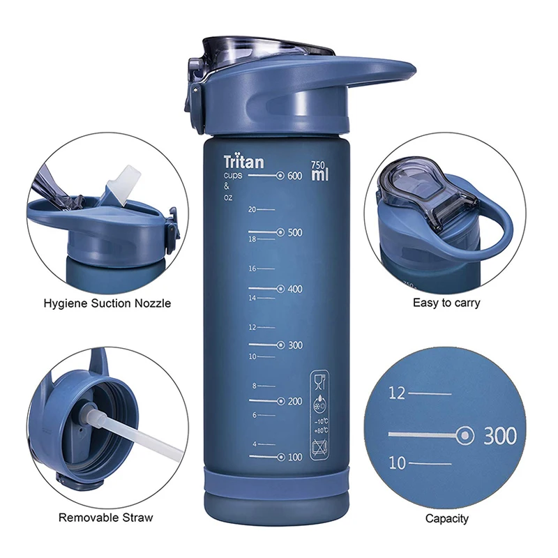Спортивная бутылка для воды с трубочкой защита от утечки без бпа Тритан легкий