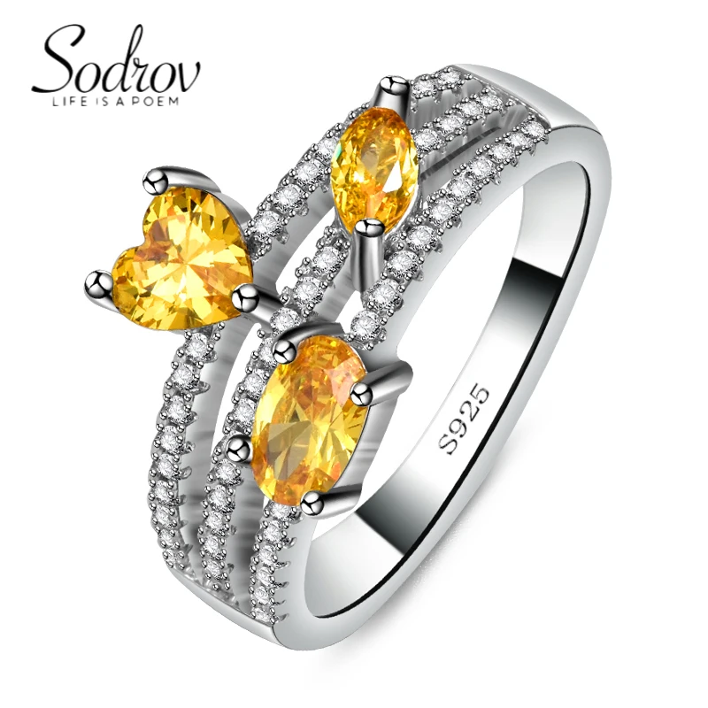 

Jewelry for Women 2021 Trend Ring with Yellow Cz Stone Gift for Girls for Wife Wedding Couple Rings Rings for Women
