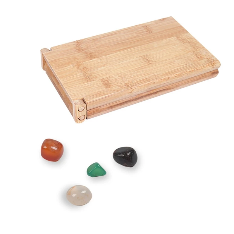 

066B Africa Mancala Board Game with Colorful Natural Stones Pebbles Folding Wooden Board Chess Set for Kids Adult Puzzle Toys