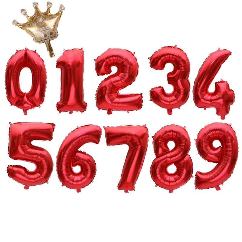 2pcs 32inch Number 16'' Foil Balloon Birthday Air Helium Figures Anniversary Party Decorations Kid Toy Supplies | Дом и сад