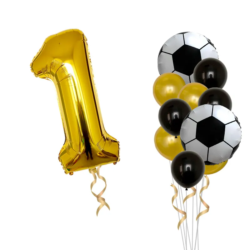 9 шт./лот вечерние воздушные шары для футбольного мяча Черное золото 32 дюйма номер