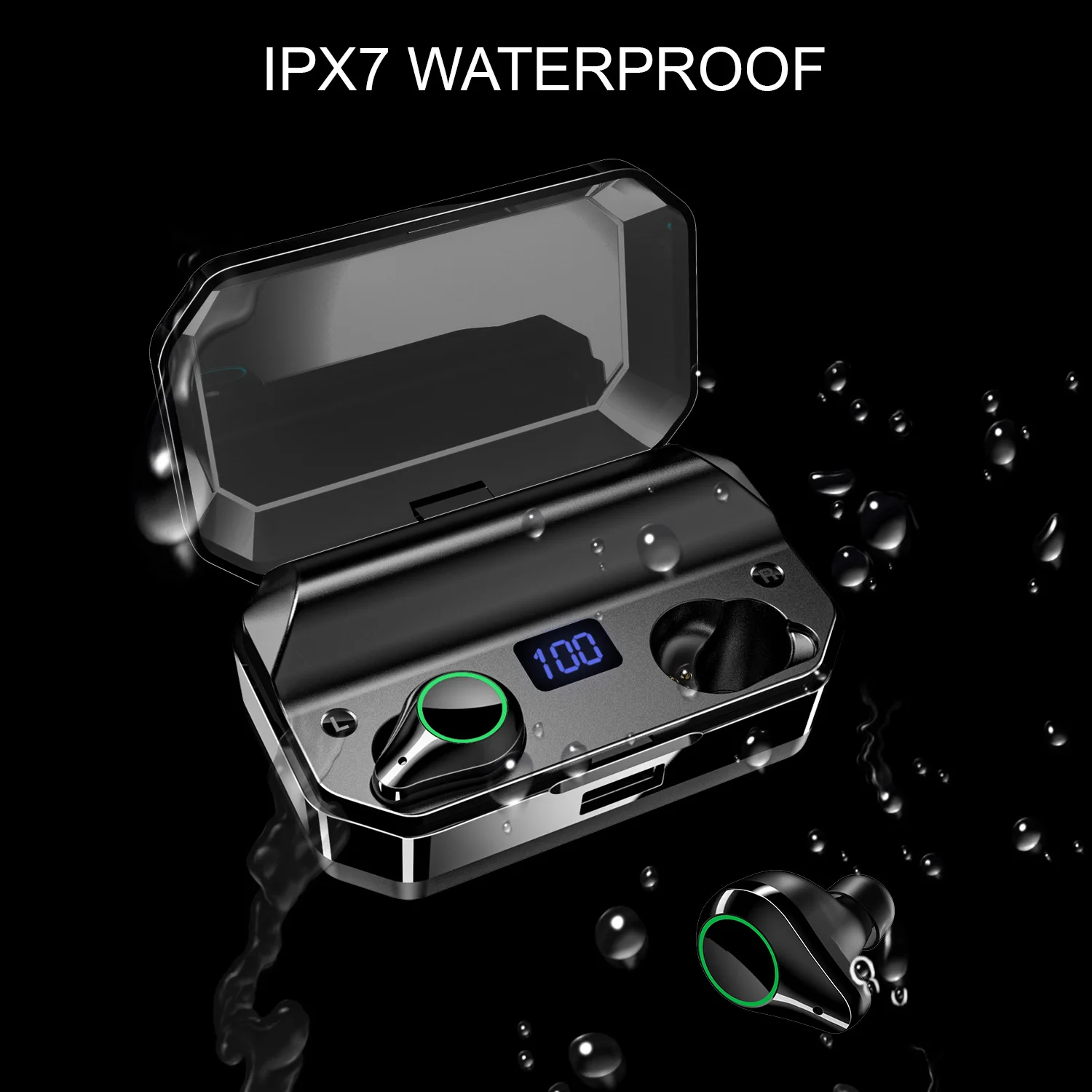 Nasin 5,0 TWS Bluetooth гарнитуры 9D стерео HiFi беспроводные наушники IPX7 водонепроницаемые 7000 мач зарядные устройства с Micropho для Xiaomi