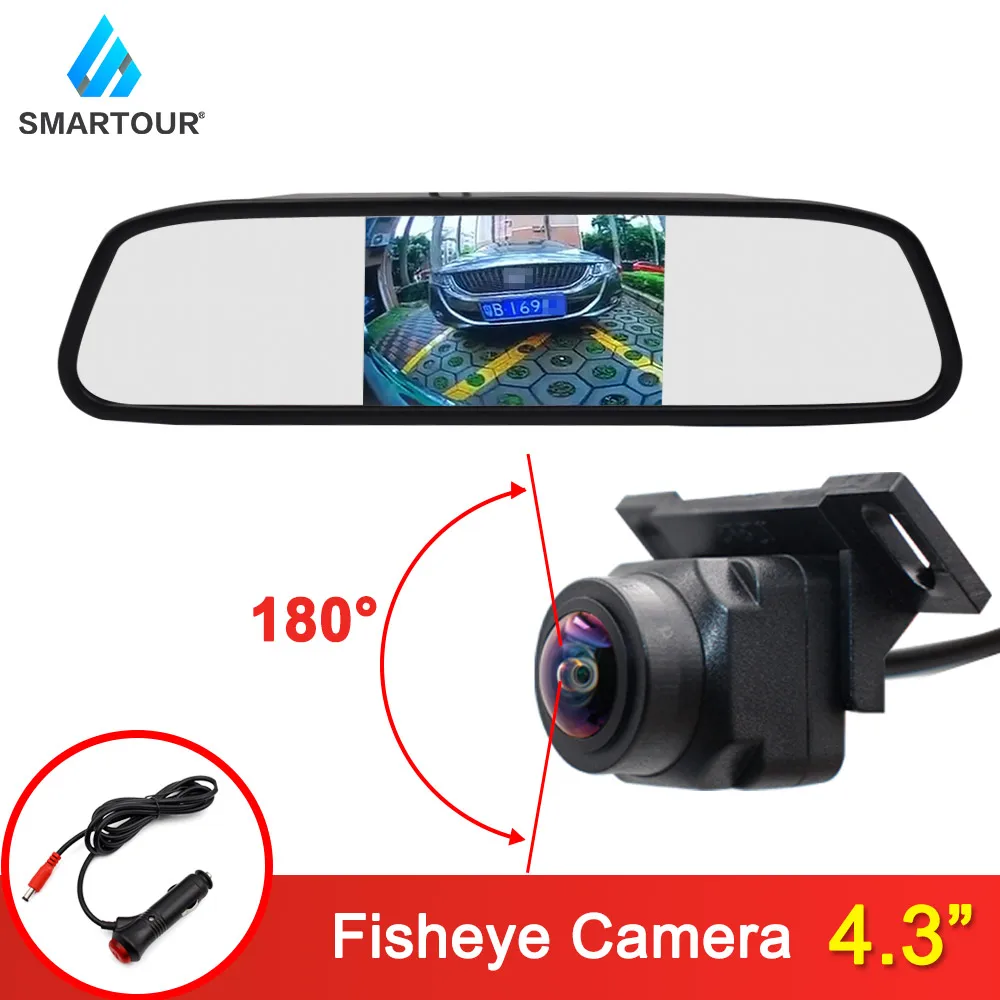 Комплект камеры заднего вида для автомобиля 4 3 дюйма ЖК-дисплей объектив рыбий
