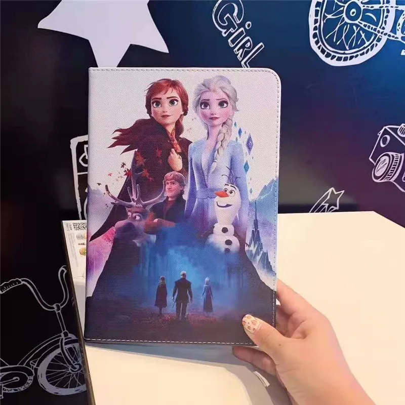 Чехол для планшета из искусственной кожи Ipad 7 9 дюйма mini 1 2 3 4 5 common Cute Cartoon princess Elsa Ana