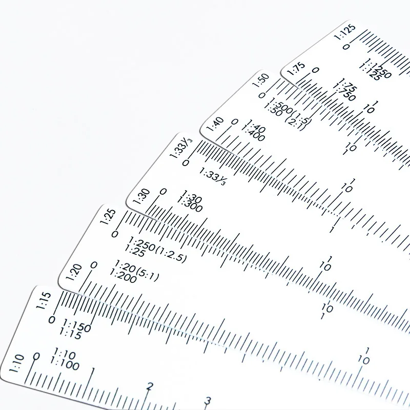 Fan Shape Scale Ruler with 5 Blades for Engineering Architects Multifunctional multiscale sizes foldable rulers | Канцтовары для