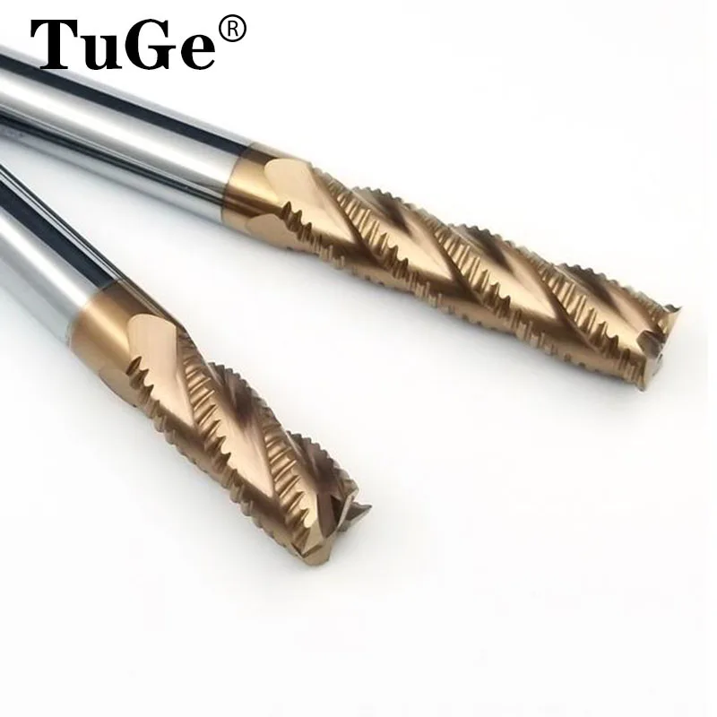 TUGE фрезерование резки 4 флейты Tunsten стали грубой обработки резак Черновая