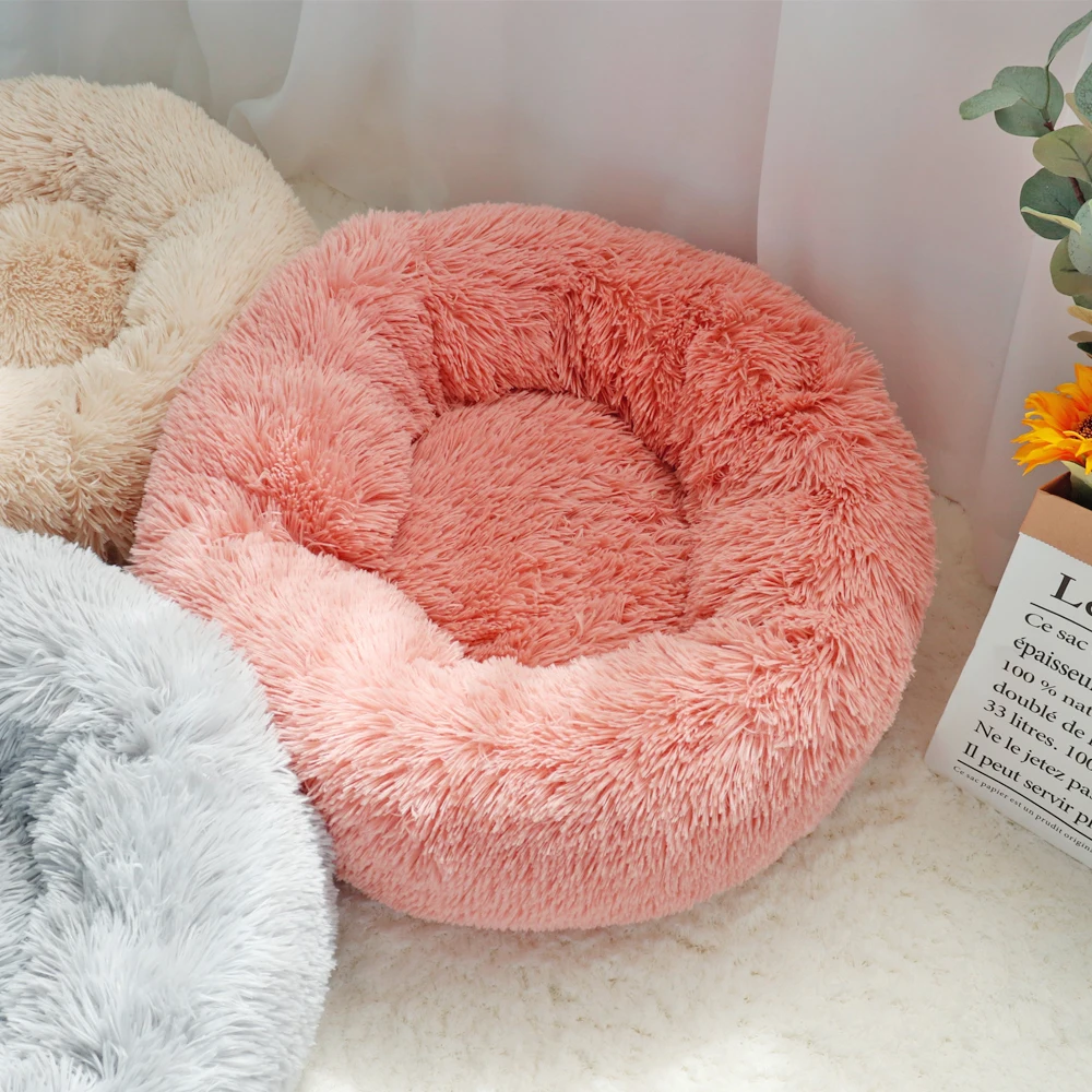 

Super Soft Pet Bed Kennel Cat Winter Warm Sleeping Bag 50/60/100cm Long Plush Puppy Cushion Mat Portable Pet Accessories