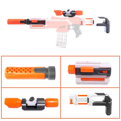 Универсальные детали для прицела Nerf Elite, совместимая Модифицированная деталь, передняя трубка, прицельная игрушка, глушитель, хвост, направляющая, корпус