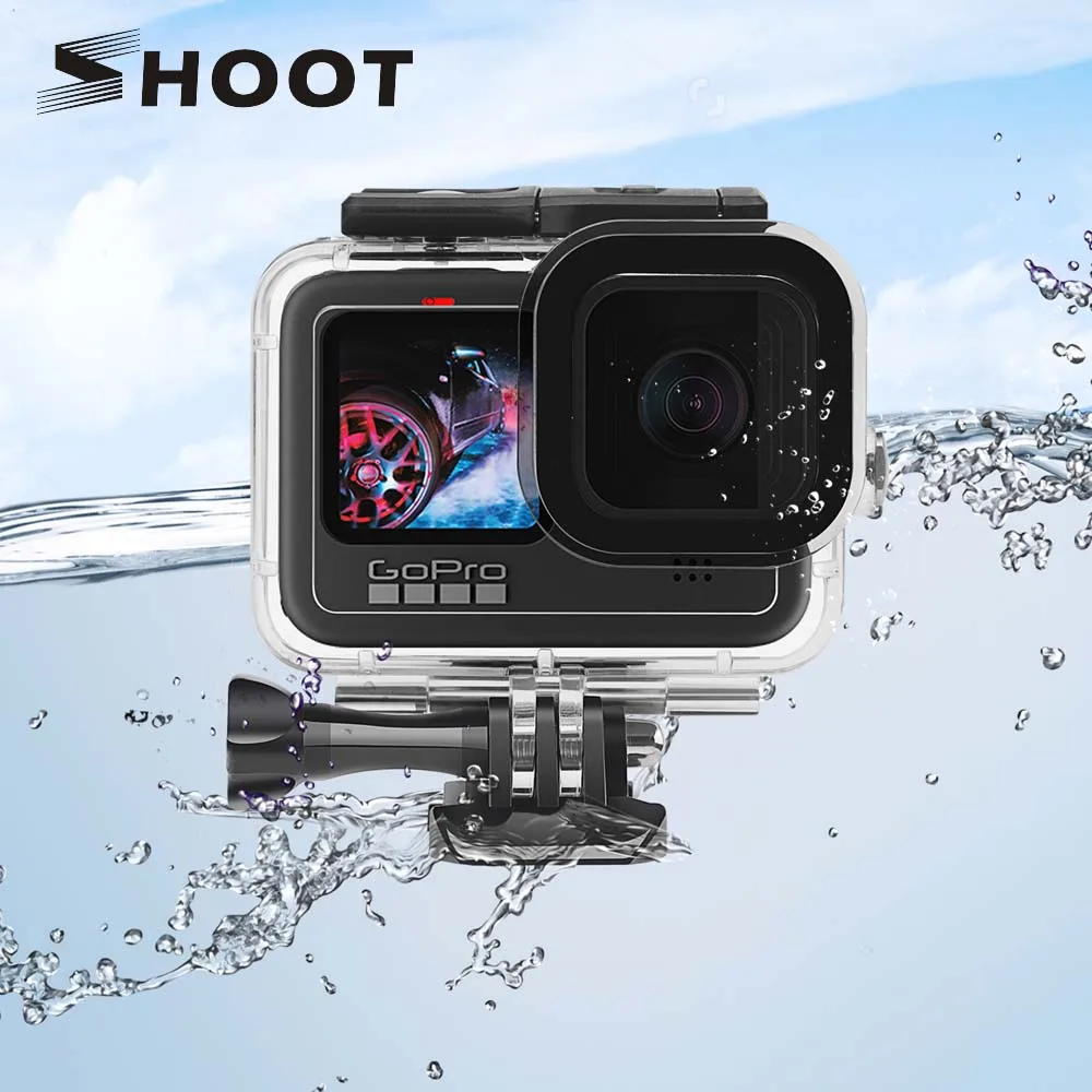 Водонепроницаемый чехол SHOOT 60 м для GoPro Hero 9 Черный Защитный дайвинга с подводным